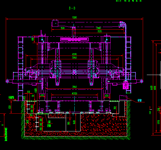 双柱立车C5240地基图340514